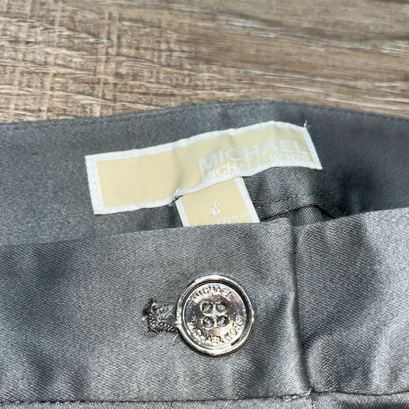 Michael Kors gray ankle dress pants with pockets and zipper single button zip 4 - Picture 2 of 10